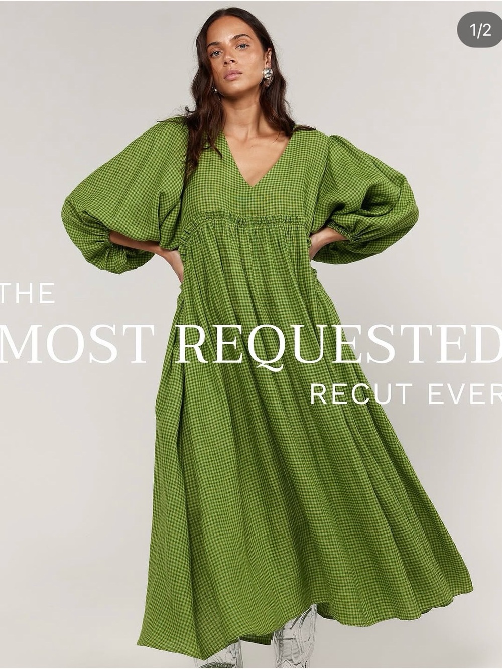 LA BOHEME Marlowe Dress in Green Gingham - Picture 5 of 10